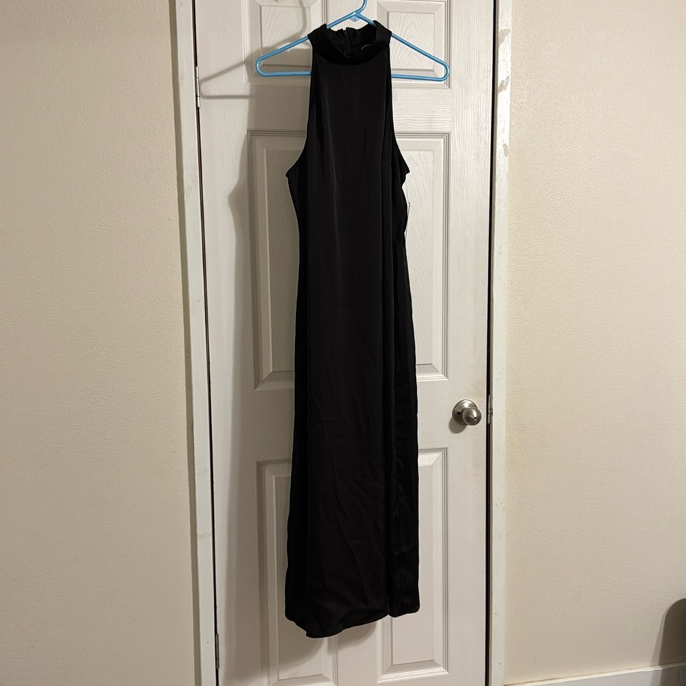 Black halter neck dress